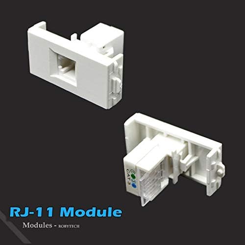 Стенни плоча 2 порта за телефонен кабел RJ11 + LC Duplex Модулен телефон Keystone Cat3 PSTN Разпределителен жак Конектори, Изход Бели Декоративни