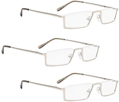 LUR 3 опаковки на метални очила за четене в полукръгла рамка + 4 опаковки класически очила за четене (само 7 двойки ридеров +