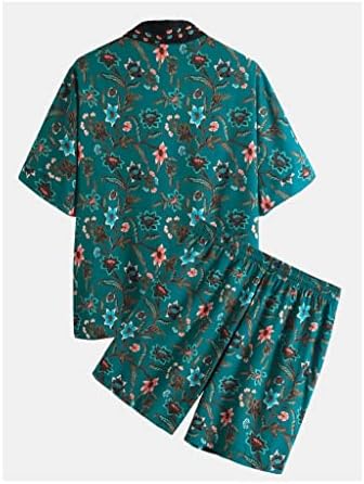 Комплект ежедневни облекла CCYHD, Топ и къси панталони с флорални принтом, Мъжки крайбрежен костюм от две части (Цвят: D, размер: XXL-код)