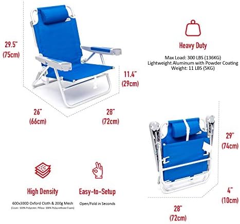 SUNNYFEEL 5-Цифрен Елегантен Сгъваем Плажен стол от Увеличаване на Алуминий за възрастни, 2 опаковки, Туристически Столове, Раница за Пътуване на Открито, Стол