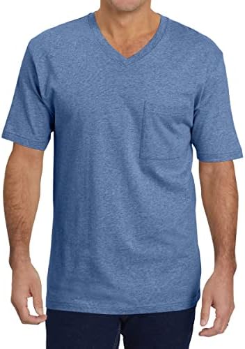 Мъжки Тениски Wihion с Къс ръкав и джоб, Ежедневни Памучни Тениски С V-образно деколте