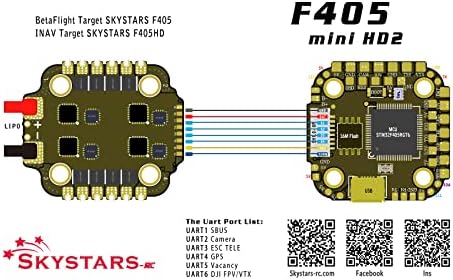 Контролер за полет Skystars 20x20 мм F405 Mini, HD2 и стак ESC 35A 3-6 ' S Барометър за състезания Betaflight и INAV FPV