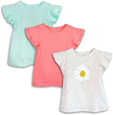 Тениски GLASH Деца От Органичен Памук За момичета, 3 опаковки, от 3 до 16 години