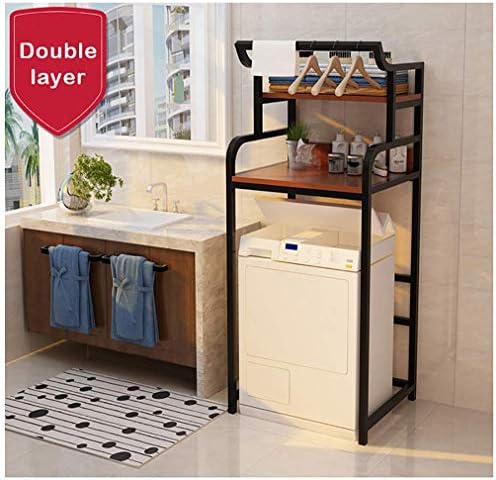 Hokcus Многофункционални Рамка за съхранение на перални машини по рафтовете над Тоалетна, Подови полк за измиване на лицето във формата на мида Регулируем рафт за бан