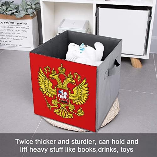 Гербът на Русия Сгъваем Текстилен Кутия За съхранение на Кубчета Органайзер Сгъваема Кутия с Дръжки