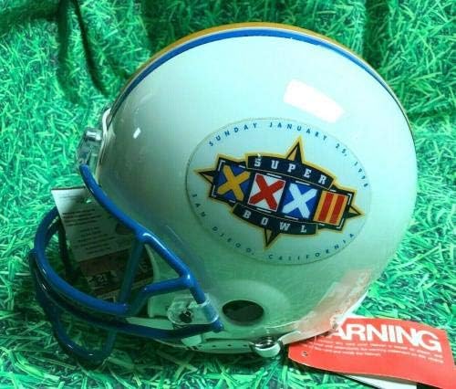 Джон Элвей Брет Favre С Автограф на Super Bowl 32 Fs Руски Автентичен Каска Jsa - Каски NFL с автограф