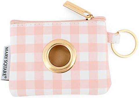 Чанта за домашни любимци Mary Square Blush Pink в Клетка 3 x 4 от Веганской на кожата