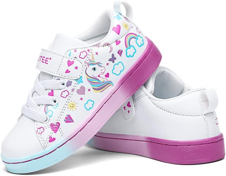 GEERX/Обувки за малки момичета, Лека Ежедневни Обувки с Регулируема каишка, Сладки маратонки с Единорогом, Удобни за ходене