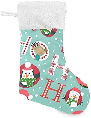 Коледни Чорапи на Дядо Коледа, Големи Коледни Чорапи за Камината, Коледна Елха, Хол, Окачени Чорапи, Чорапи за Семейството, Празничен
