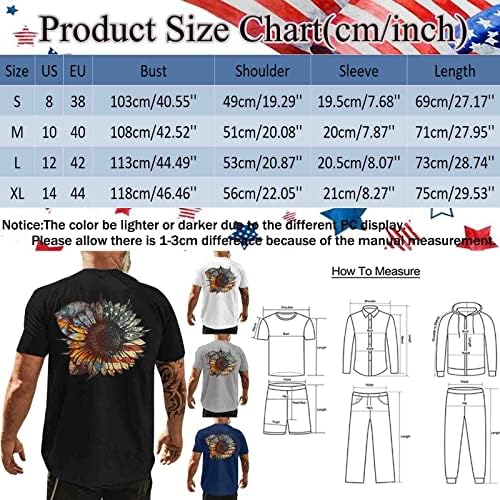 Тениска XXBR със Звездно-раиран принтом, Мъжки t-shirt Класически намаляване с кръгло деколте и Патриотичен Флага на САЩ,