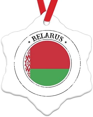 Украса на Коледната Елха на Беларус В Памет на Националния Флаг на Беларус Коледна Украса за деца Градски Сувенир Подарък Керамични Украшения