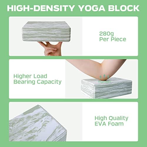 Блокче за йога KRIXAM, 2 опаковки за стрии, Заредете (0,62 килограм всеки), Блокче за йога от EVA с висока плътност За къщата/на салона / улици, зелени цветове на Мач