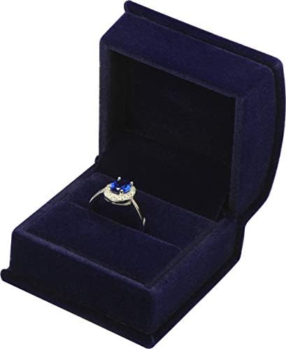 Луксозна кадифе подарък кутия за пръстени тъмно синьо за предложения за брак, сватби, годеж, рожден Ден, Деня на Свети Валентин,