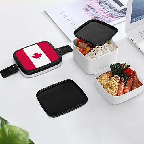 Двуслойни Контейнери за храна Bento Box с Канадски Флага, Лаптоп за Офис работа, с Дръжка