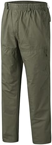 MIASHUI Строителни Панталони за Мъже, Мъжки Свободни Памучни Панталони Големи Размери с Джоб Дантела, Панталони с Еластичен Ластик