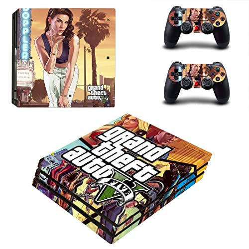 За PS4 SLIM - Играта Grand GTA Theft And Auto Стикер на кожата PS4 или PS5 За конзолата PlayStation 4 или 5 и контролери Vinyl Стикер DUC-5705