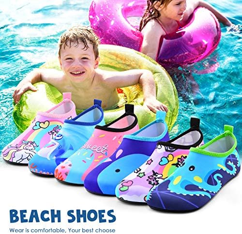 Sunnywoo/Водна обувки за деца, Момичета И Момчета, Водна Обувки за плуване за деца, Бързосъхнеща Нескользящая Водна Кожа, Спортни Обувки за Боси, Водоноски за Плажни спо