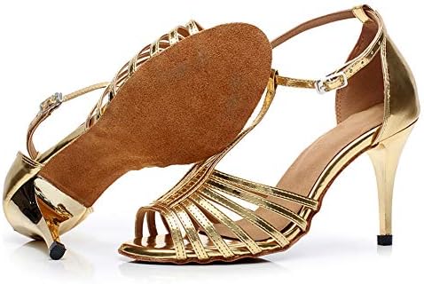 YKXLM Обувки за латино Танци, Дамски Професионални Обувки за практикуване на Система за Салса, Танцови Обувки за изказвания, Дамски Обувки