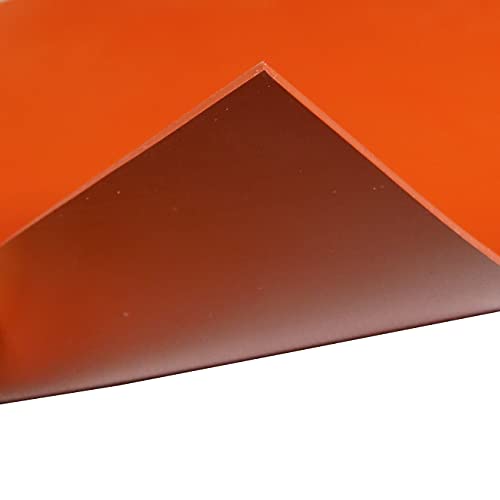 Червен лист силиконов каучук, 60A, 1/16 x 9 x 12, в Търговската мрежа, Направено в САЩ, Без самозалепваща се основа, Висока