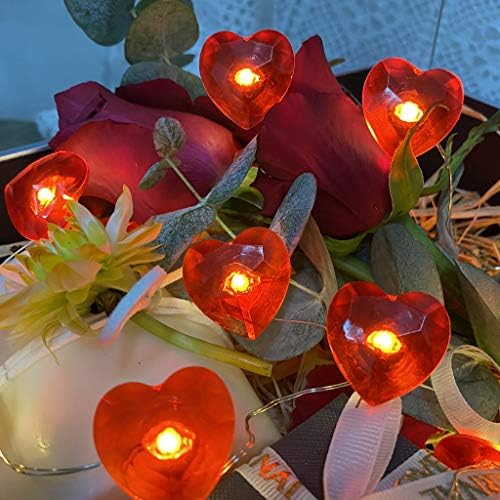 Червените Сърдечни Страхотна Гирлянди, Искрящи Декоративни осветителни Тела на Свети Валентин, на 10 метра от 30 светодиода на Батерии от
