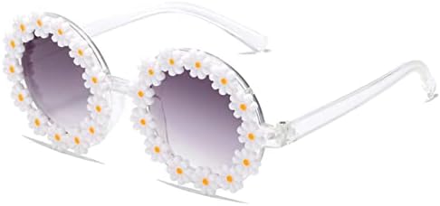 Слънчеви Очила с кръгла Цвете за Момичета JINHUIBBA, Симпатични Очила с Цветен Модел, Защита от UV 400 за Външно Плажа