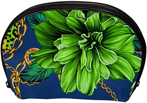 Косметичка TBOUOBT за жени, козметични чанти, Голям Чанта за Тоалетни Принадлежности, Пътен Подарък, Верига с зелен Леопардовым цвете