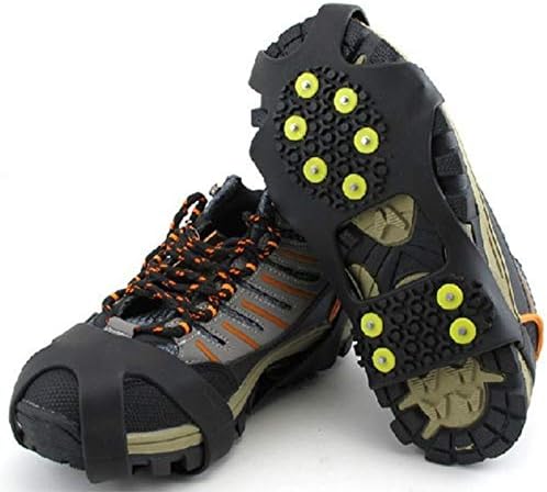 GUANGMING - Нескользящие Ръкохватки за обувки за Катерене По сняг и лед, без хлъзгане с Шипове, Калъфи за обувки с Шипове скоби