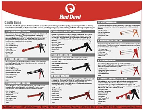 Red Devil 3984 9 Професионален Пистолет За уплътняване без капки - Съотношение тяга 10:1 и 077606 Строителен лепило с Общо предназначение,