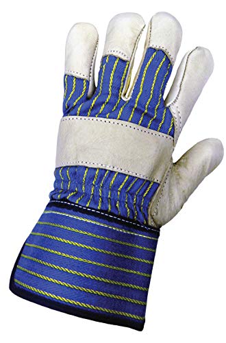 Global Ръкавица 1900 Ръкавица за дланта на ръката си от волска кожа Премиум-клас с Гумирани предпазни белезници, Работа, Голяма (Калъф