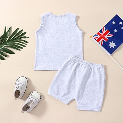 LZCYILANXIULSL / Комплект дрехи за малки момчета на 4 юли, САЩ, Елек, Топ, Тениски без ръкави и къси панталони в стил ретро, Комплект