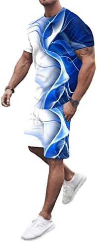 Мъжки Модерен Спортен костюм, Тениска + Шорти, Комплект от 2 теми с участието на Небесните Букви 3D-печат, Спортно Облекло с Къси ръкави