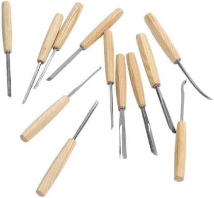 12ШТ Инструменти За Дърворезба Дървена Дръжка Стоманена Набор от Бита за направи си САМ Дървообработващи Гравиране