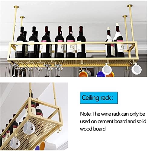 Подвесная стойка за винени чаши GWINDI Висящи Регулируеми Рафтове за Вино, Чаши за вино Под шкаф, Държач за Златни чаши, Таван