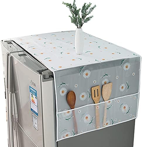 Хладилник Пылезащитная капак за хладилника Кутията за пералня Материал PEVA Водоустойчив капак с джобове за съхранение Чанти Пылезащитная