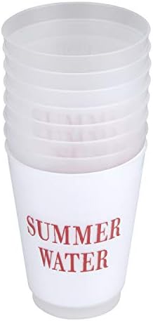 Набор от Прозрачни пластмасови чаши за лятна вода, Красиви Чаши за почивка на плажа, партита на басейна, Определени обем 8-16 унции