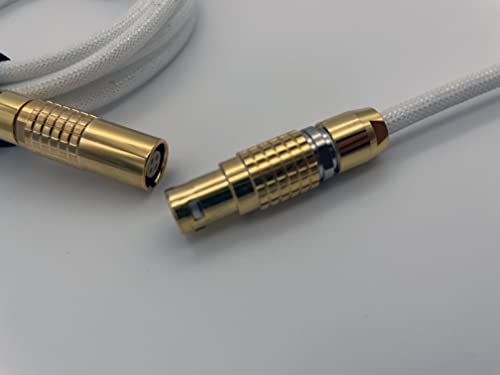 Кабели Tez Cables E-Обичай Спирала кабели за клавиатура Aviator (5 фута, боядисани в USB-C GX-16, лазерно-лилаво)