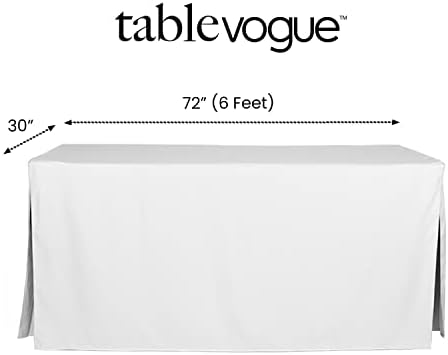 Tablevogue 1C22259 Однотонная Правоъгълна Покривка от микрофибър, стираемая в колата, 72 x 30 см, за събития, 6 фута, Бяла