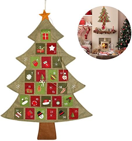 GALPADA Окачен Коледен Адвент-Календар за Обратно броене до Коледната елха Коледна Украса