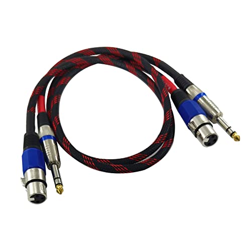 Кабел WJSTN от 1/4 до XLR кабел TRS с стереоразъемом, 3-Пинов XLR конектор за свързване на микрофон 6,35 мм, Свързващ patch-кабели с балансным