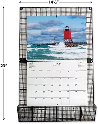 Ретро Притежателя на календара от телени мрежи - Побира Календар с размери 9 х 12 см, кошница за съхранение