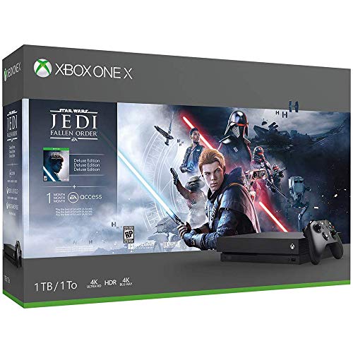 Microsoft CYV-00411 Комплект Xbox One X междузвездни Войни Джедаите Fallen Order обем 1 TB с 3-месечен златен членството на Microsoft в Xbox Live