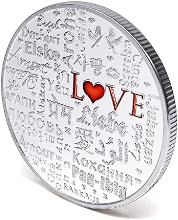 Подарък за Деня на самотни Артефакт Признаване на няколко езика кажи, че Аз Те Обичам Красива Монета с Пожелание за Късмет Любовен