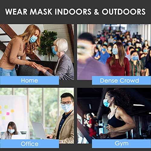 Комплект маски за еднократна употреба за възрастни и деца - Удобни и дишаща 3-слойна защитни покрития за лице - Регулируема