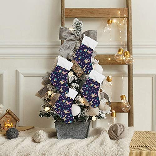 Коледни Чорапи ALAZA, Коледни Лама, Класически Персонализирани Малки Чулочные Украса за Семейни празници, Определени декор