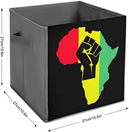 Черно Сила Юмрук с Големи Кубчета в Африканския Стил, Кутии За Съхранение, Сгъваема Холщовая Кутия За Съхранение, Организаторите за Рафтове