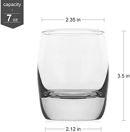 Дегустация на чаши за уиски LUXU Premium Rock (комплект от 4 чаши), Бар чаши за вино с ниско съдържание на 7 грама, Старомодни