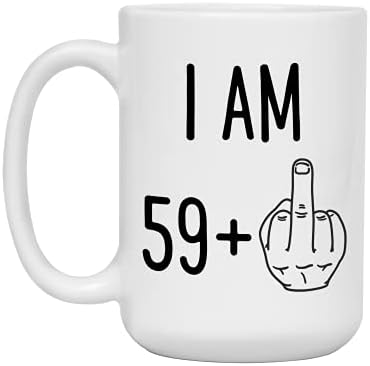 Забавни подаръци Ransalex на 60-ия рожден ден на Мен 59 плюс Кафеена чаша със среден пръст - нов кляпом В устата - Парти