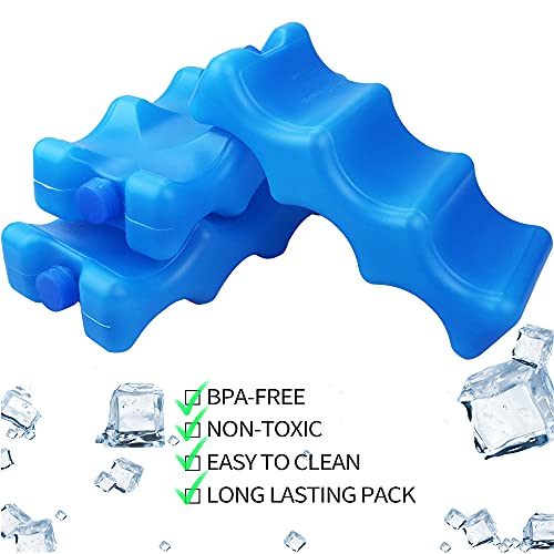 ISUSSER Пакет от 3 Многократно пакети с лед за съхраняване на кърма, Пакети с лед от бутилки за Кърмещи майки, Синьо