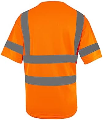 Видима Светоотражающая Защитно риза Pomerol, 3 опаковки, Дишаща Оранжевата Защитна тениска Унисекс с къс ръкав и лента Hi-Vis Отпред, за Работа, за Оборотите на Мотора, за ?