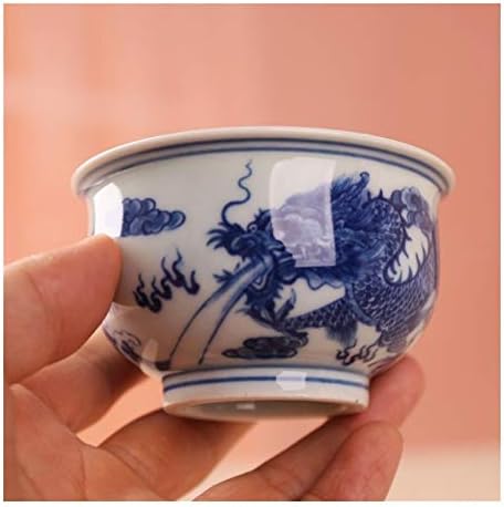A1 Ръчно рисувани синьо-бялата керамична несподелена чаша за чай Dragon cup (Цвят: Дракон, размер: 51-100 мл)